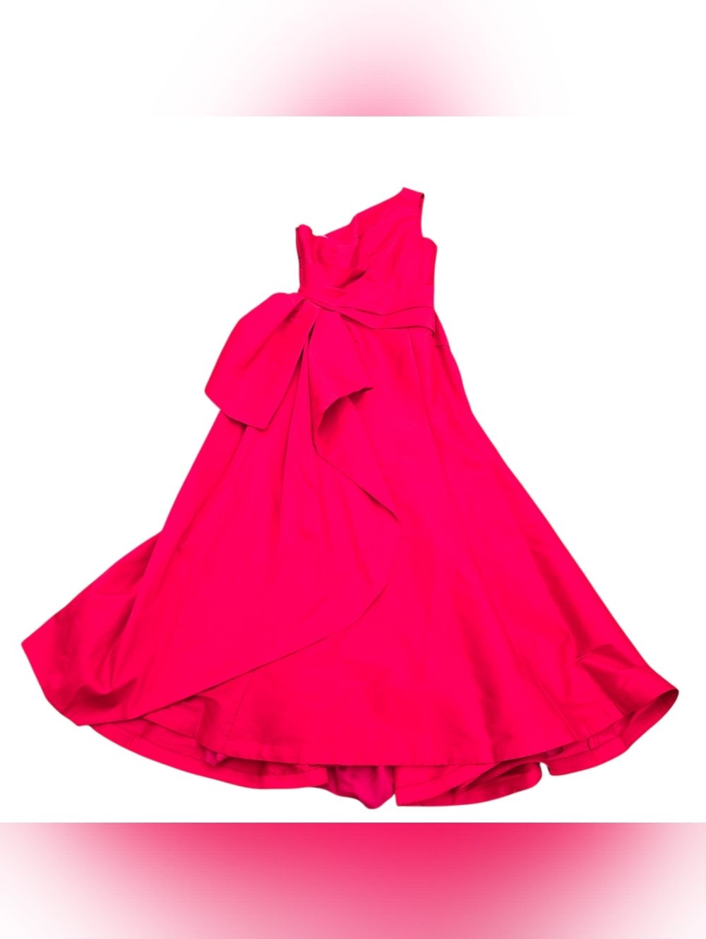 Monique Lhuillier red gown One Strap Mermaid‎ Size 14 Dress In Red